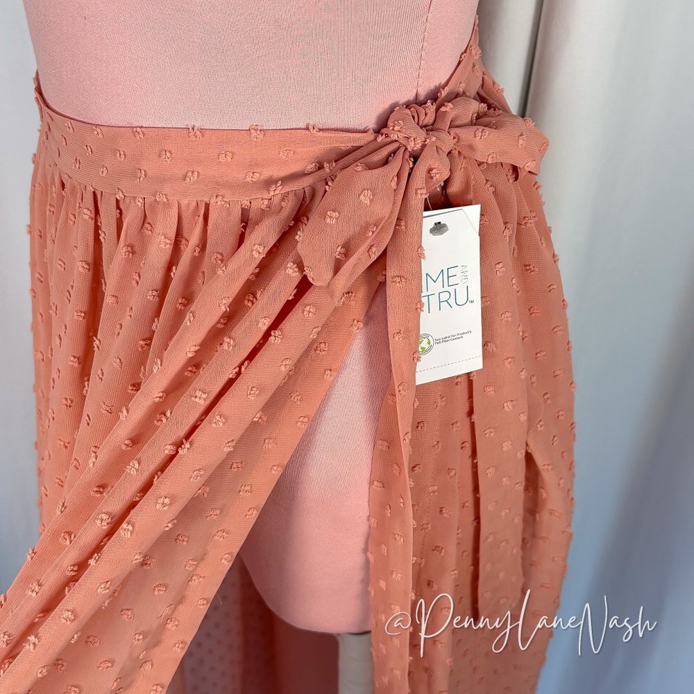 NWT Time and Tru Swiss Dot Skirt Cover Up Old Rose - Picture 7 of 9